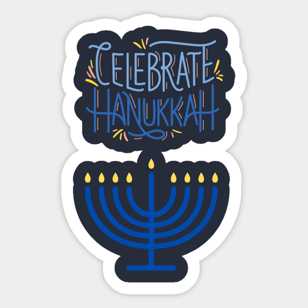 Celebrate Hanukkah Sticker by TeeTrafik